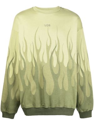 Vision Of Super flame-printed sweatshirt - Green