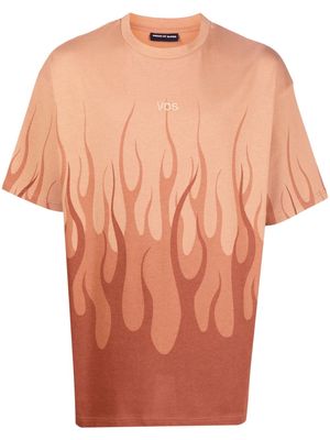 Vision Of Super flame-printed T-shirt - Brown