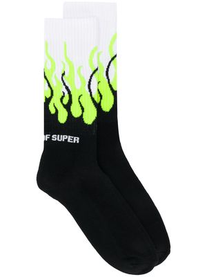 Vision Of Super flaming tube socks - Black