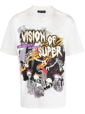 Vision Of Super graphic-print cotton T-shirt - OFF WHITE