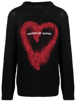 Vision Of Super intarsia-logo knitted jumper - Black
