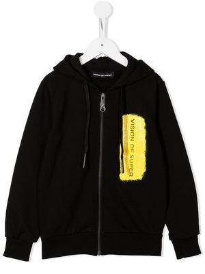 Vision Of Super Kids logo-print zip-up hoodie - Black