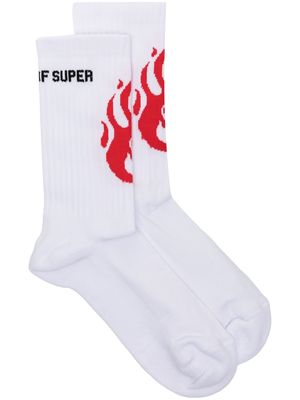 Vision Of Super logo-print ankle socks - White