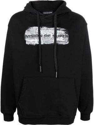 Vision Of Super logo print cotton hoodie - Black