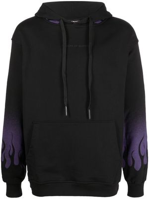 VISION OF SUPER Negative Purple Flames hoodie - Black