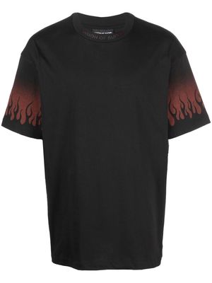 VISION OF SUPER Negative Red Flames T-shirt - Black