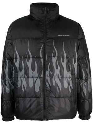 Vision Of Super triple flames puffer jacket - Black