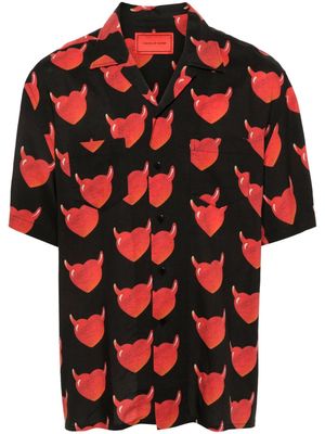 Vision Of Super Vos heart-print bowling shirt - Black