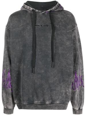 Vision Of Super washed embroidered-logo hoodie - Grey