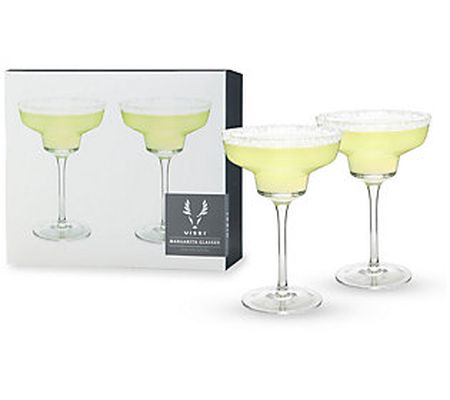 Viski Angled Crystal Margarita Glasses