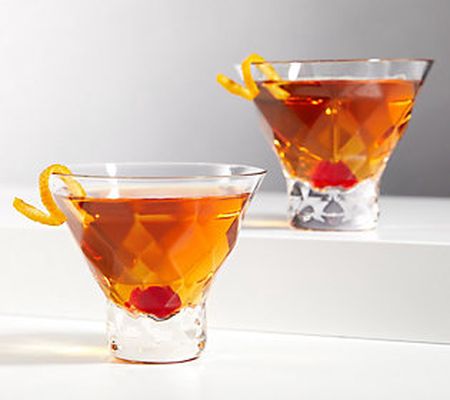 Viski Set of 2 Gem Crystal Martini Glasses