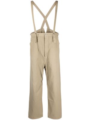 visvim adjustable shoulder-straps cotton trousers - Neutrals