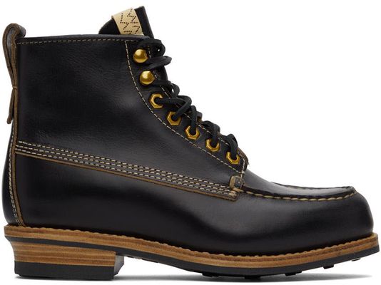 Visvim Black Cradle Moc-Folk Lace-Up Boots