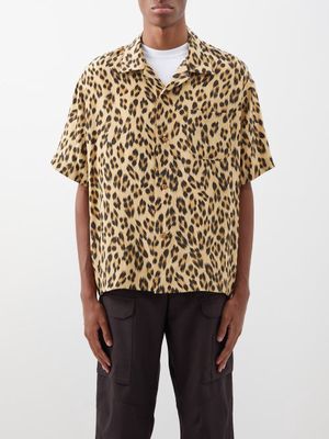 Visvim - Caban Leopard-print Short-sleeve Silk Shirt - Mens - Beige Black