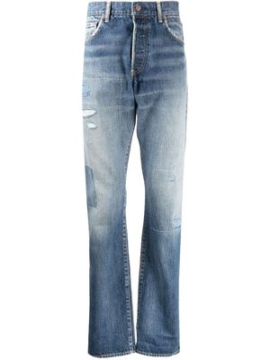 visvim distressed-finish straight-leg jeans - Blue