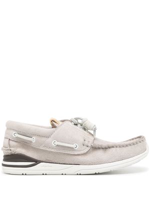 visvim Hockney Folk suede boat shoes - Grey
