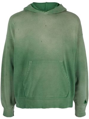visvim Jumbo distressed-effect garment-dyed hoodie - Green