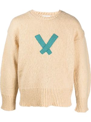 visvim logo-lettering wool jumper - Neutrals