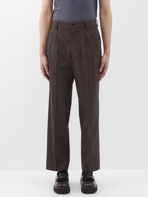 Visvim - Mccloud Pleated Wool-blend Trousers - Mens - Charcoal