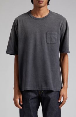 VISVIM Oversize Jumbo Crash Garment Dyed Pocket T-Shirt in Black