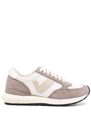 visvim panelled lace-up trainers - Grey