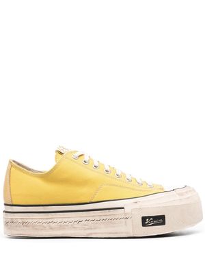 visvim platform-sole low-top sneakers - Yellow