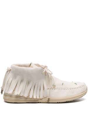 visvim Shaman-Folk fringed ankle boots - White