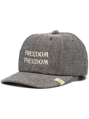 visvim slogan embroidery knit cap - Grey