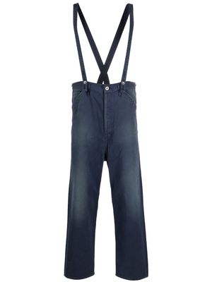 visvim waist-belt straight-leg trousers - Blue