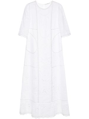 Vita Kin Dalida broderie-anglaise maxi dress - White