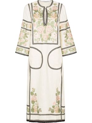 Vita Kin embroidered-design long-sleeve dress - Neutrals