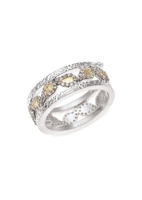 Vitality Sterling Silver, 20K Yellow Gold, & Diamond Ring