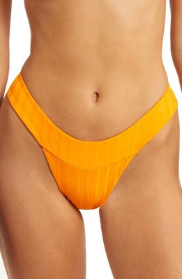 Vitamin A Emmi High Cut Bikini Bottoms in Tangerine Superrib
