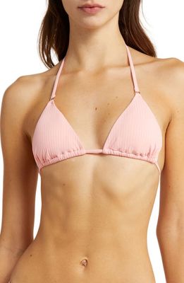 Vitamin A Gia O-Ring Triangle Bikini Top in Pink Coral Ecorib