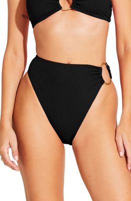 Vitamin A® Lolita Ring High Waist Bikini Bottoms in Black Ecorib 