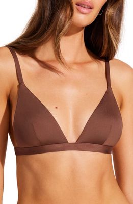 Vitamin A® Moss Triangle Bikini Top in Mocha Ecolux 