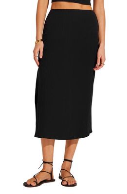 Vitamin A® Thalia Rib Midi Skirt in Black Organic Rib 