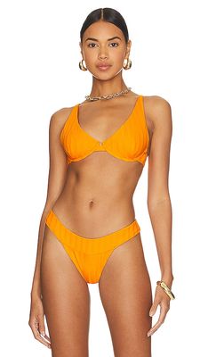 vitamin A Rossi Halter Underwire Bikini Top in Orange