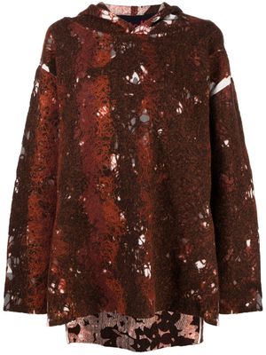 VITELLI distressed recycled wool hoodie - Brown