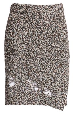 VITELLI Doombah Knee Length Knit Skirt in Mosaic White