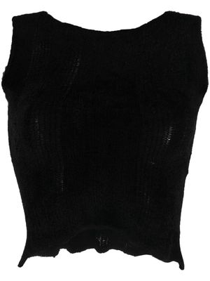 VITELLI knitted cropped top - Black