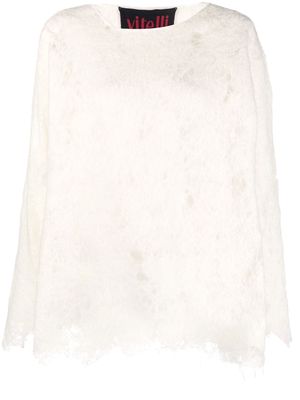 VITELLI open-knit detail jumper - White