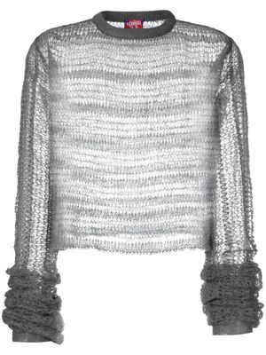 VITELLI open-knit mohair jumper - Grey
