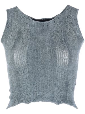 VITELLI open-knit sleeveless top - Blue