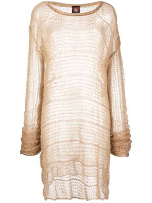 VITELLI oversized open-knit mohair jumper - Neutrals