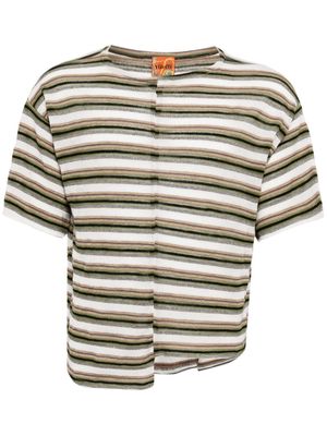 VITELLI patchwork striped T-shirt - Green