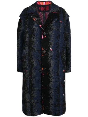 VITELLI single-breasted recycled wool coat - Black