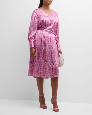 Vittoria Batik-Print Silk Charmeuse Midi Dress