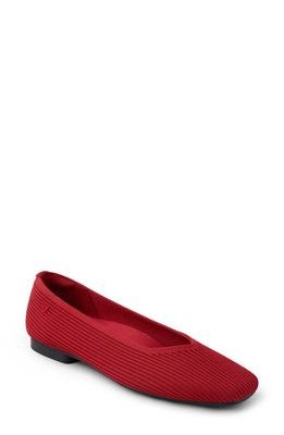 VIVAIA Margot 2.0 Square Toe Flat in Ruby Red