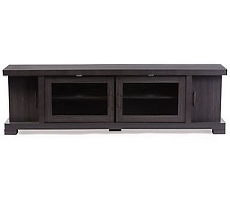 Viveka 70-Inch Wood TV Cabinet with 2 Glass Doo rs and 2 Doors